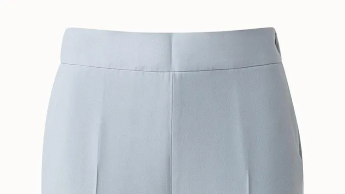 Crpe Pants With Cuffs Dusty Blue Women Akris Pants