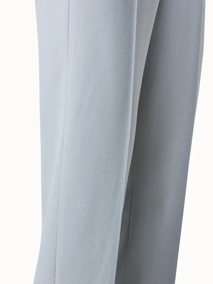 Crpe Pants With Cuffs Dusty Blue Women Akris Pants
