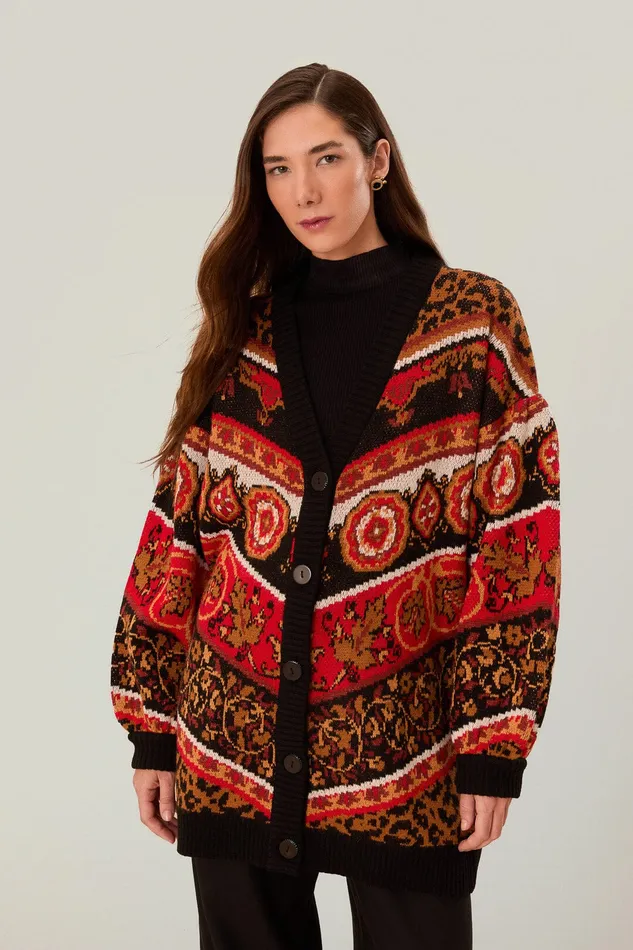 Cream Ainika Tiles Knit Cardigan Women Farm Rio Cardigans