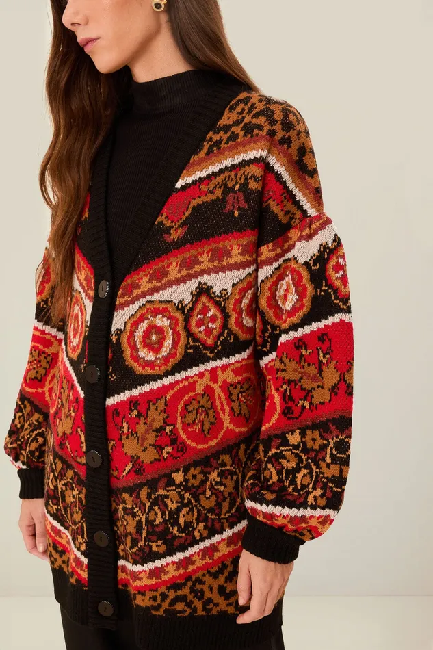 Cream Ainika Tiles Knit Cardigan Women Farm Rio Cardigans