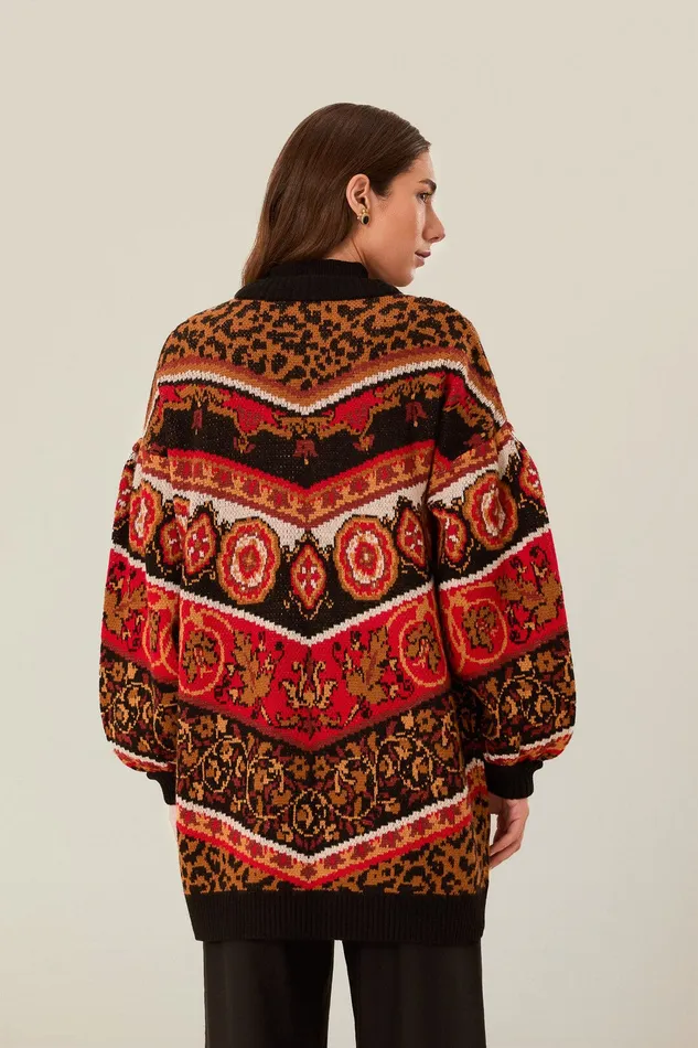 Cream Ainika Tiles Knit Cardigan Women Farm Rio Cardigans