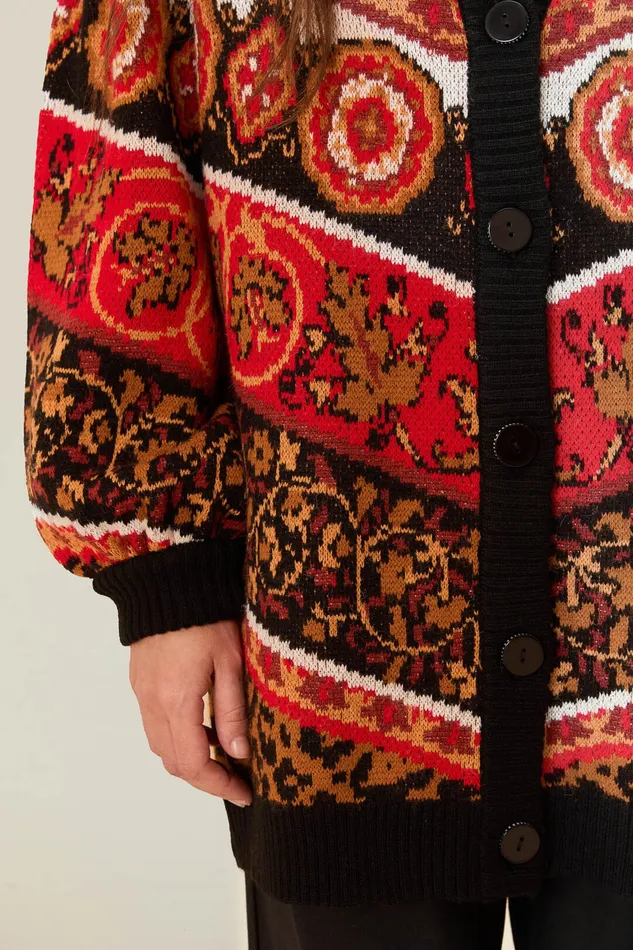 Cream Ainika Tiles Knit Cardigan Women Farm Rio Cardigans