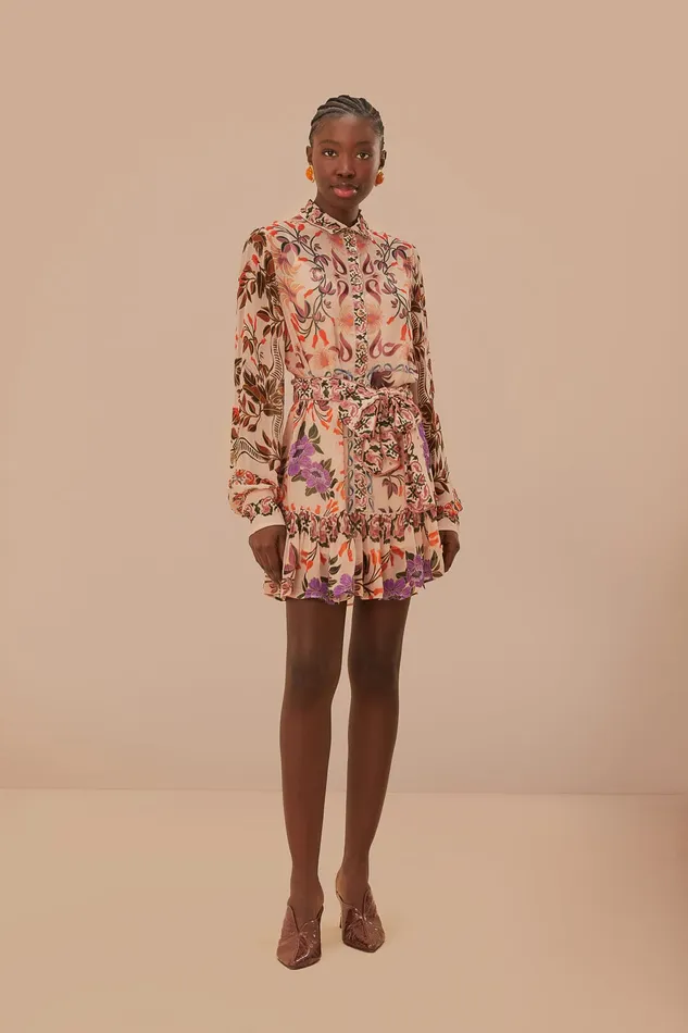 Cream Winter Garden Mini Dress Women Farm Rio Mini Dresses