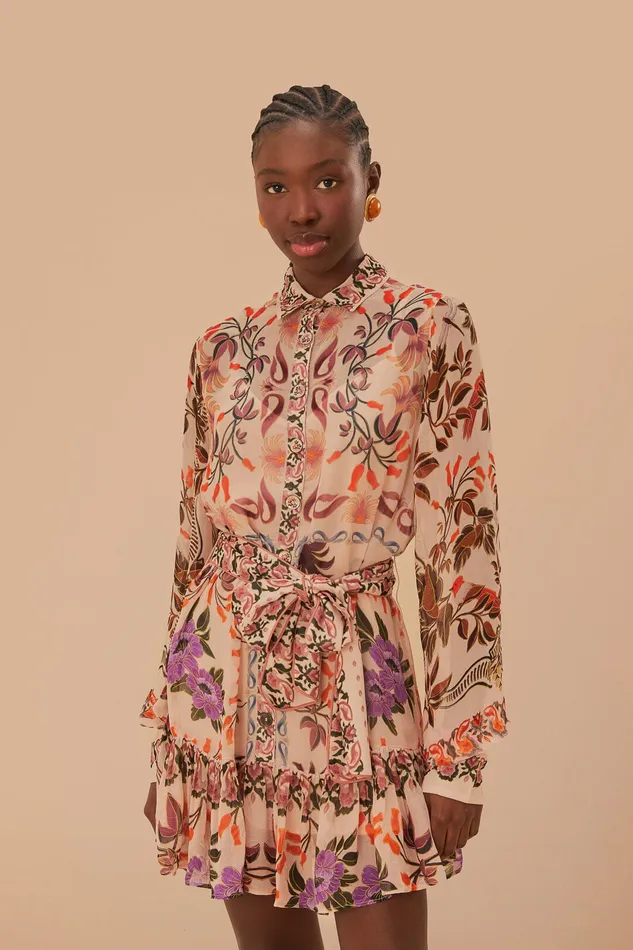 Cream Winter Garden Mini Dress Women Farm Rio Mini Dresses