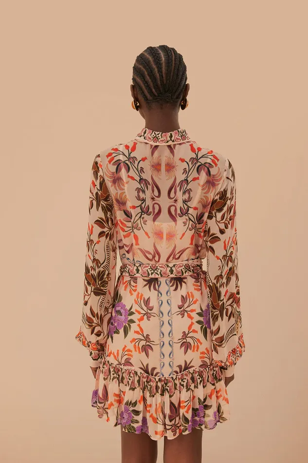 Cream Winter Garden Mini Dress Women Farm Rio Mini Dresses