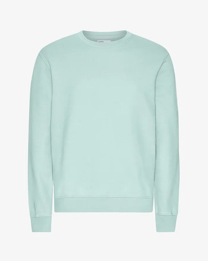 Crewneck Sweatshirts Men Classic Organic Crew 8211 Light Aqua Colorfulstandard