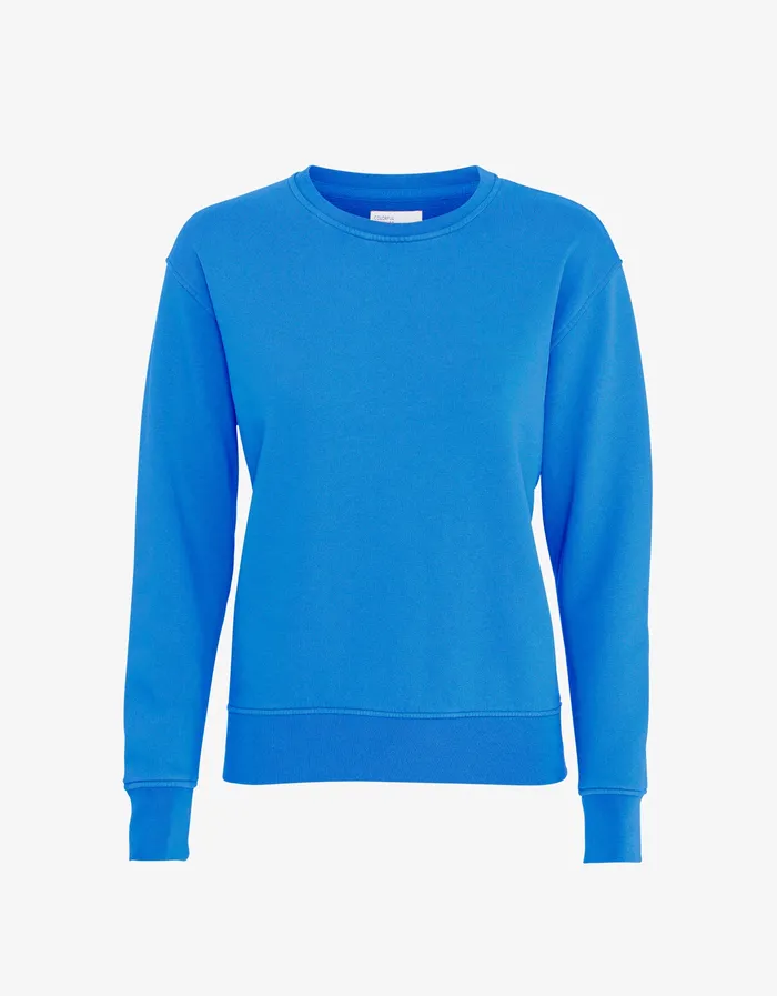 Crewneck Sweatshirts Women Classic Organic Crew 8211 Pacific Blue 8211 Colorfulstandard Women
