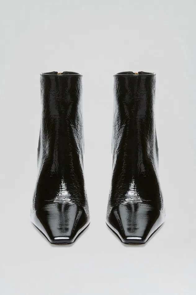 CRINKLE LEATHER ANKLE BOOT 75 BLACK Leather Scanlan Theodore Women