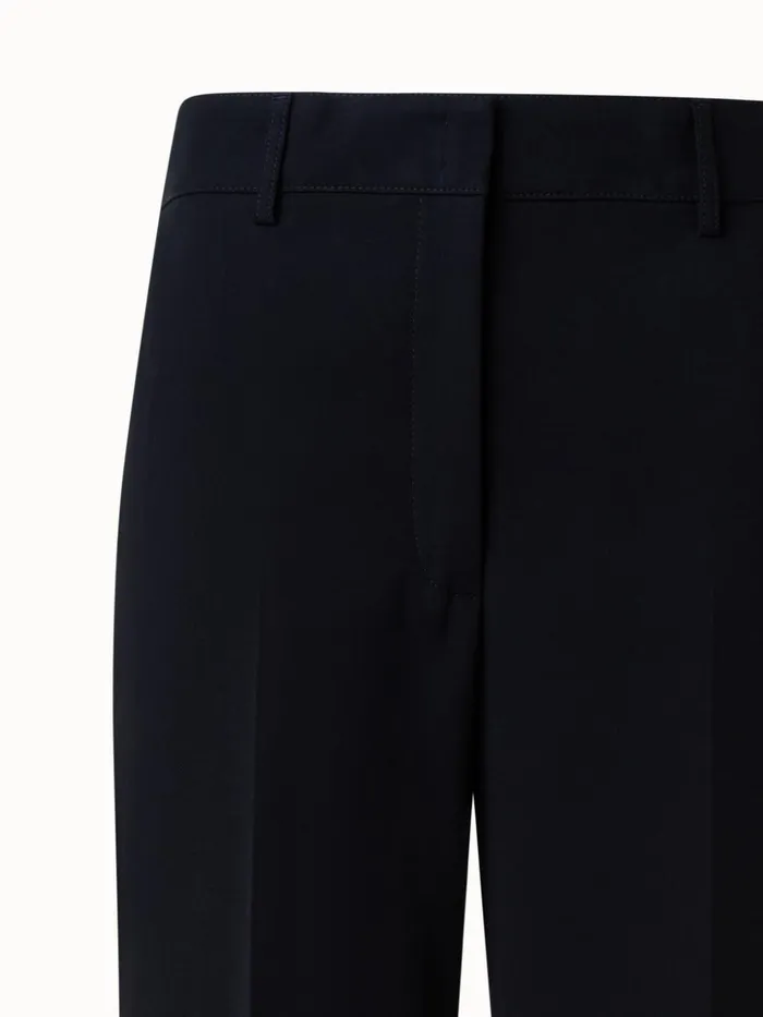 Cropped Cotton Wide Leg Pants Black Women Akris Pants