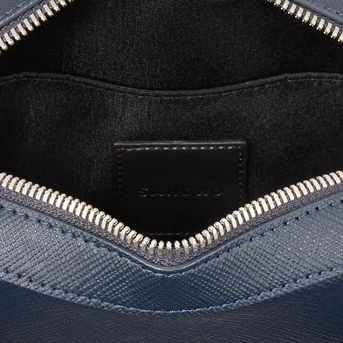 Crossbody Bags Men SANDRO Small Saffiano Leather Bag Midnight Blue