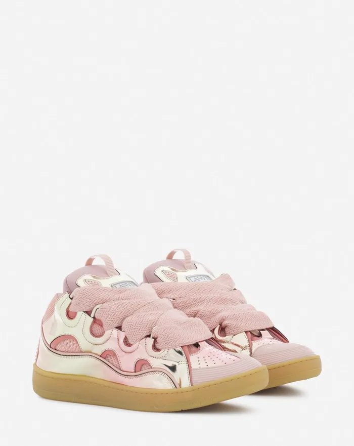 Curb Sneakers In Metallic Leather Dusty Rose Men Lanvin Curb Curb Sneakers In Metallic Leather Dusty Rose Men Lanvin Curb