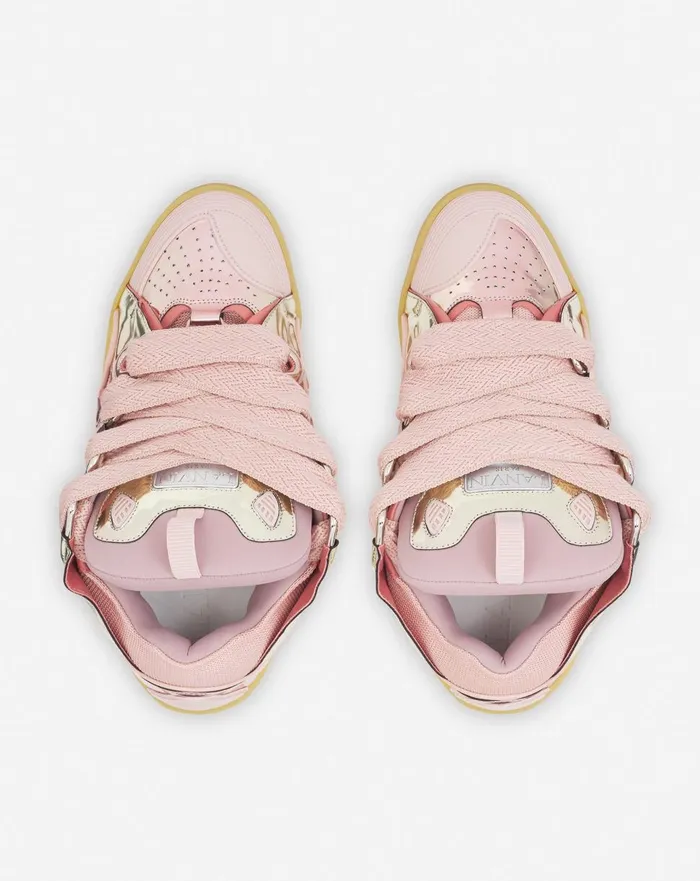 Curb Sneakers In Metallic Leather Dusty Rose Men Lanvin Curb Curb Sneakers In Metallic Leather Dusty Rose Men Lanvin Curb