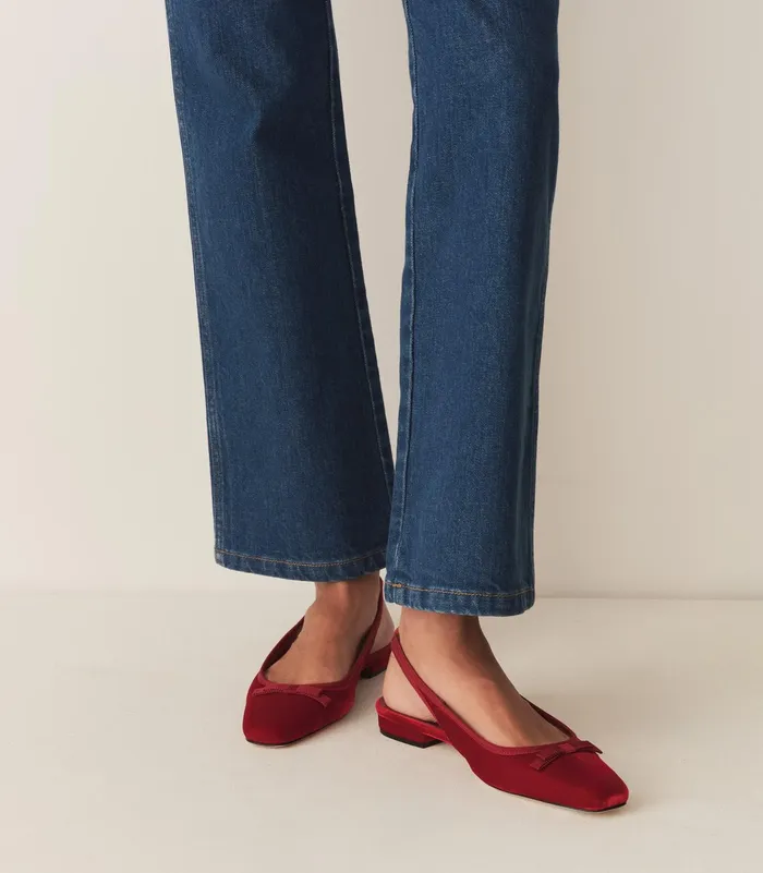 DEN Cossima Slingback Ruby Velvet Women Shoes