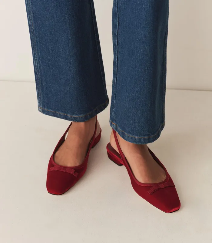 DEN Cossima Slingback Ruby Velvet Women Shoes DEN Cossima Slingback Ruby Velvet Women Shoes