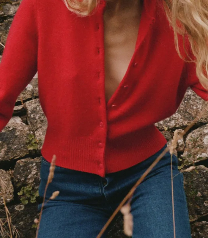 DEN Fairchild Cashmere Cardigan Tomato Women Knitwear