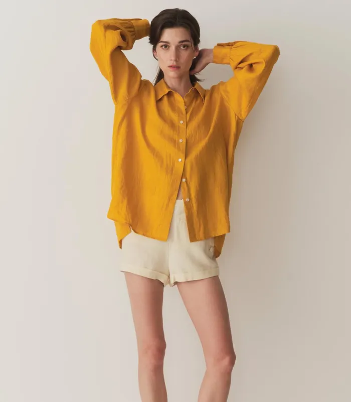 DEN Hava Linen Top Sunflower Women Tops