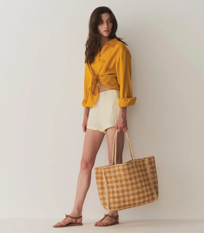 DEN Hava Linen Top Sunflower Women Tops