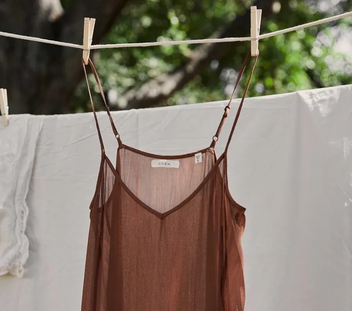 DEN Long Deep VNeck Slip Carob Women Slips