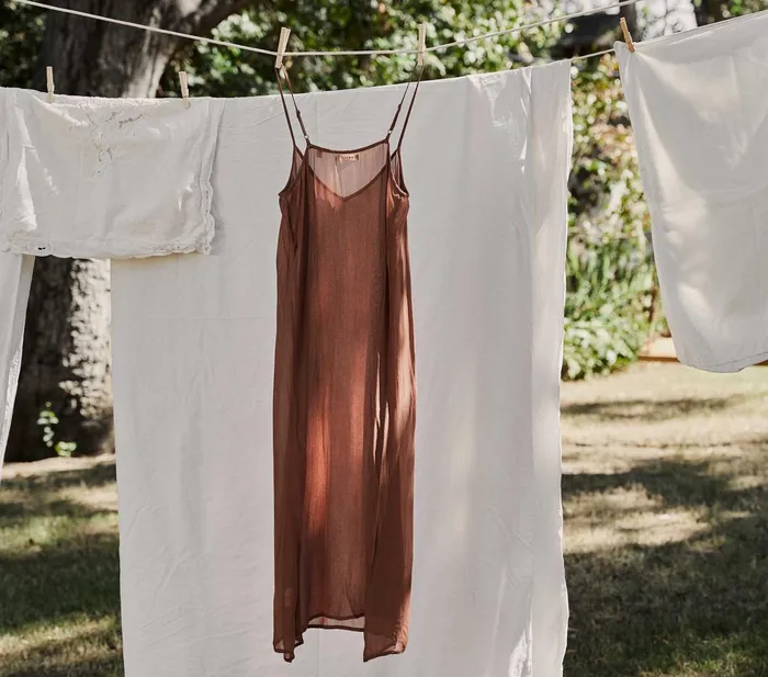 DEN Long Deep VNeck Slip Carob Women Slips