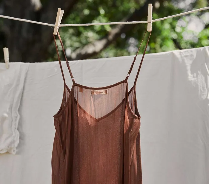 DEN Long Deep VNeck Slip Carob Women Slips