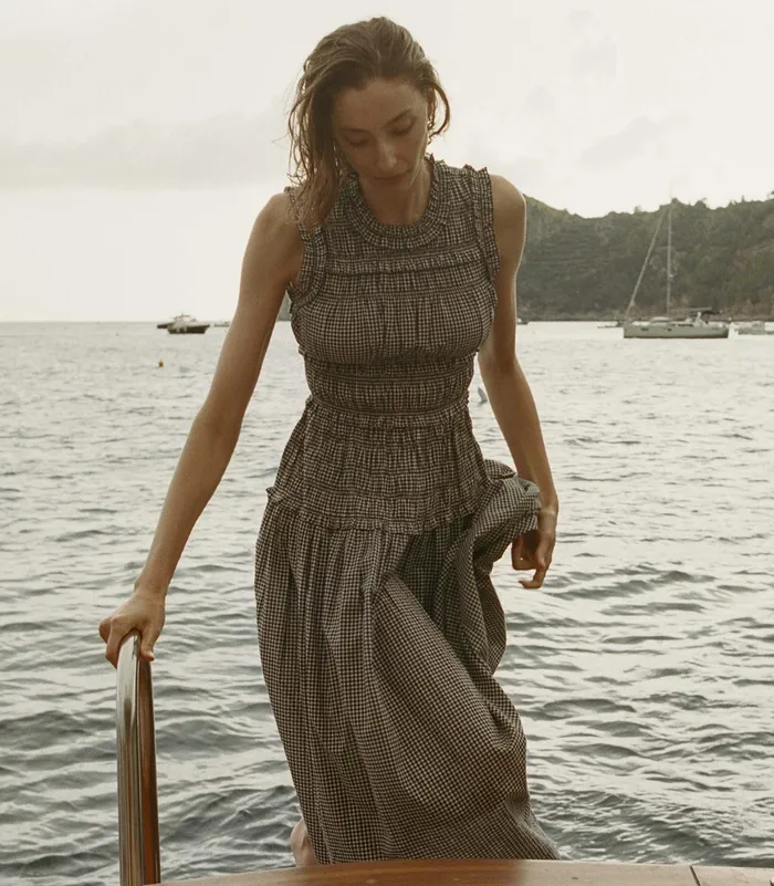 DEN Mallory Dress La Maddalena Gingham Women Dresses