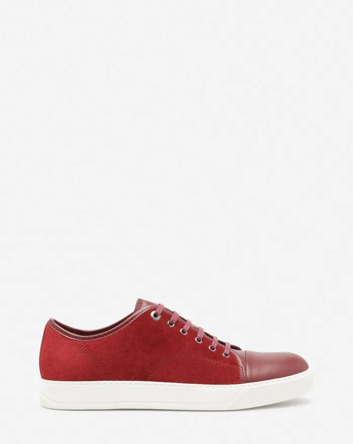 Dbb1 Leather And Suede Sneakers Burgundy Men Lanvin Sneakers