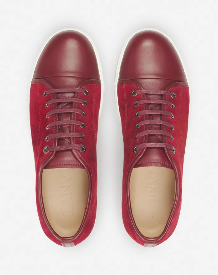 Dbb1 Leather And Suede Sneakers Burgundy Men Lanvin Sneakers