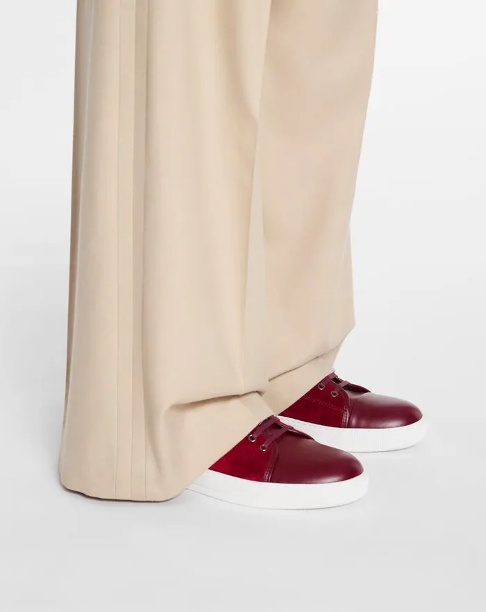 Dbb1 Leather And Suede Sneakers Burgundy Men Lanvin Sneakers