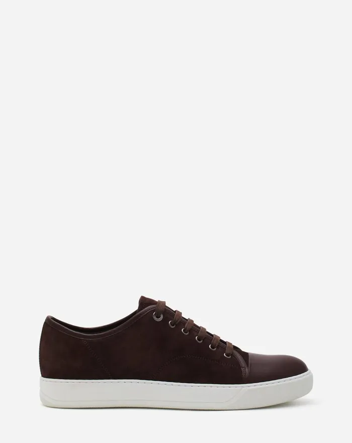 Dbb1 Leather And Suede Sneakers Espressowhite Men Lanvin Sneakers