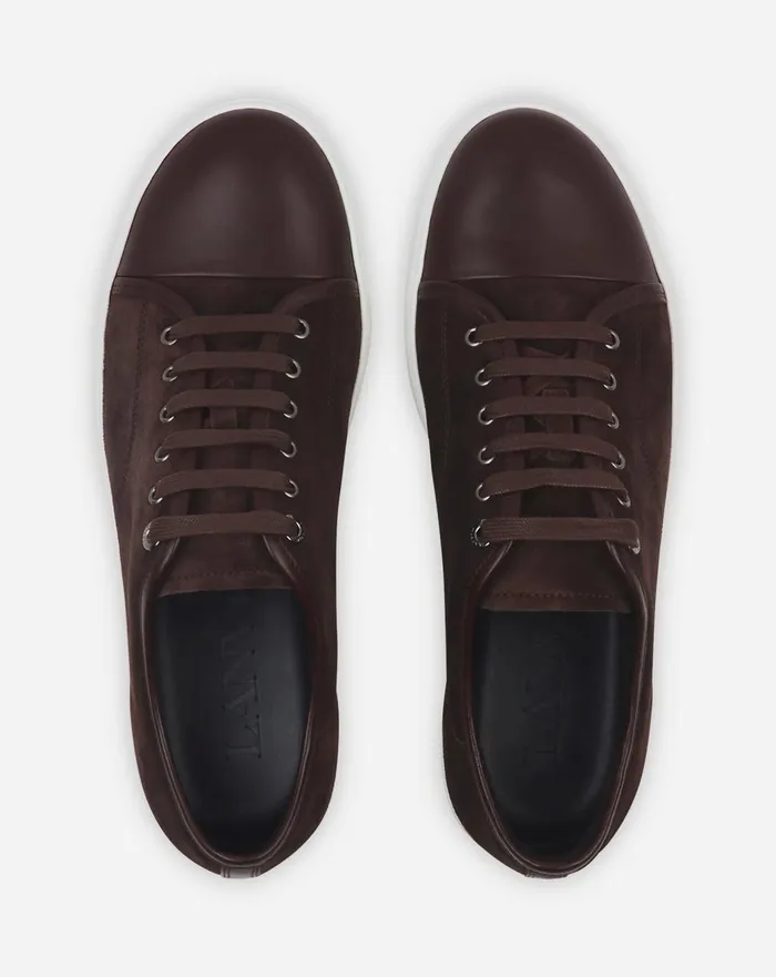 Dbb1 Leather And Suede Sneakers Espressowhite Men Lanvin Sneakers Dbb1 Leather And Suede Sneakers Espressowhite Men Lanvin Sneakers