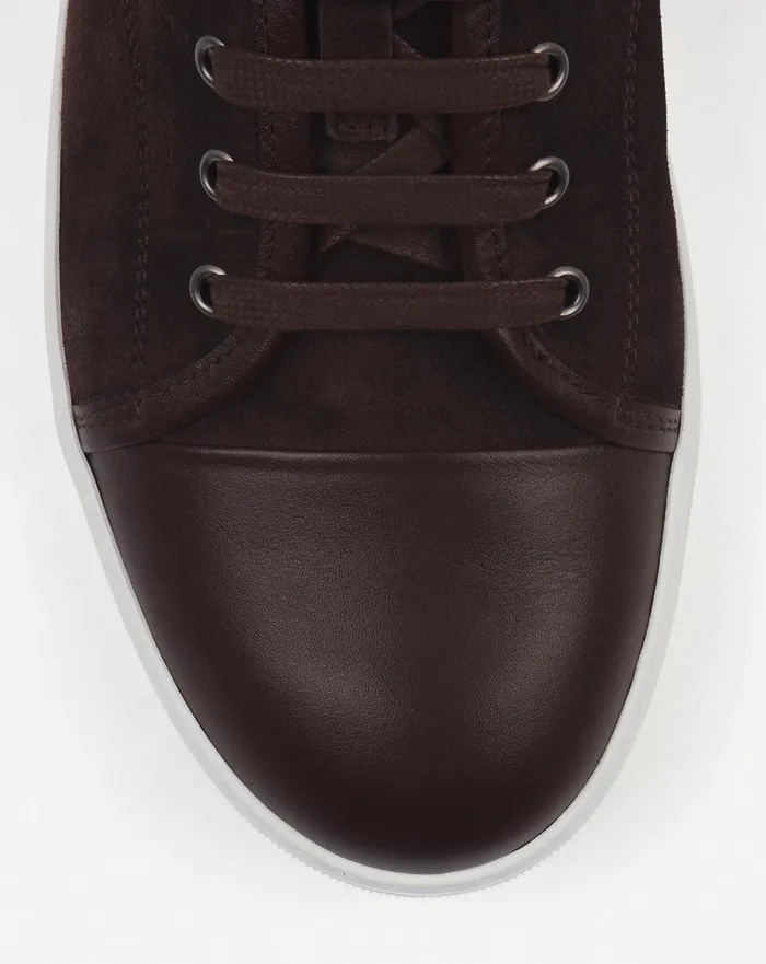 Dbb1 Leather And Suede Sneakers Espressowhite Men Lanvin Sneakers Dbb1 Leather And Suede Sneakers Espressowhite Men Lanvin Sneakers