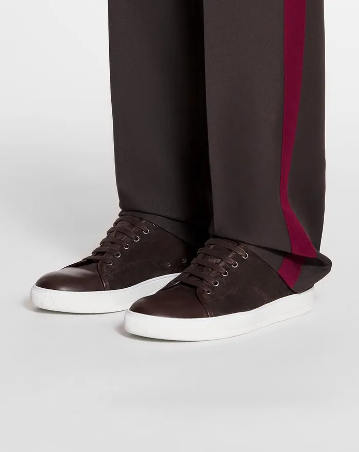 Dbb1 Leather And Suede Sneakers Espressowhite Men Lanvin Sneakers Dbb1 Leather And Suede Sneakers Espressowhite Men Lanvin Sneakers