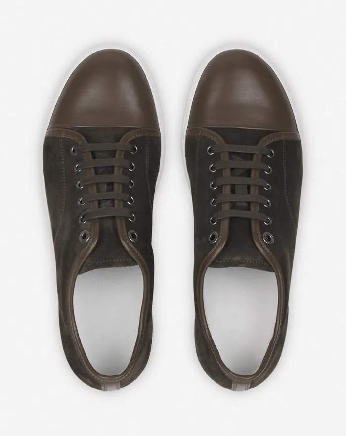Dbb1 Leather And Suede Sneakers Khakiwhite Men Lanvin Sneakers Dbb1 Leather And Suede Sneakers Khakiwhite Men Lanvin Sneakers