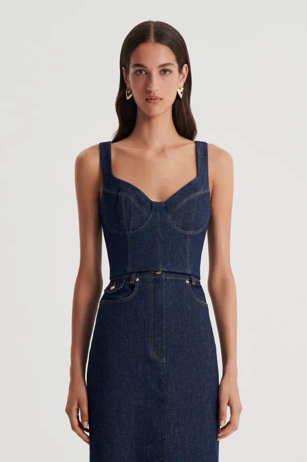 Denim DENIM BRALETTE INDIGOB Scanlan Theodore Women Denim DENIM BRALETTE INDIGOB Scanlan Theodore Women