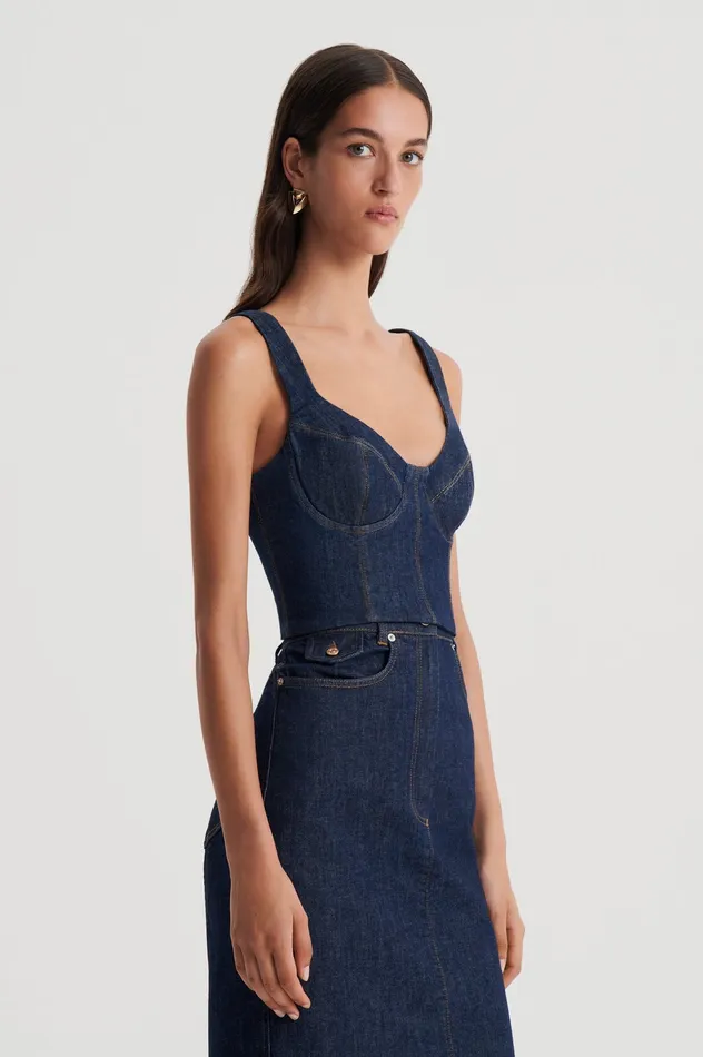 Denim DENIM BRALETTE INDIGOB Scanlan Theodore Women Denim DENIM BRALETTE INDIGOB Scanlan Theodore Women