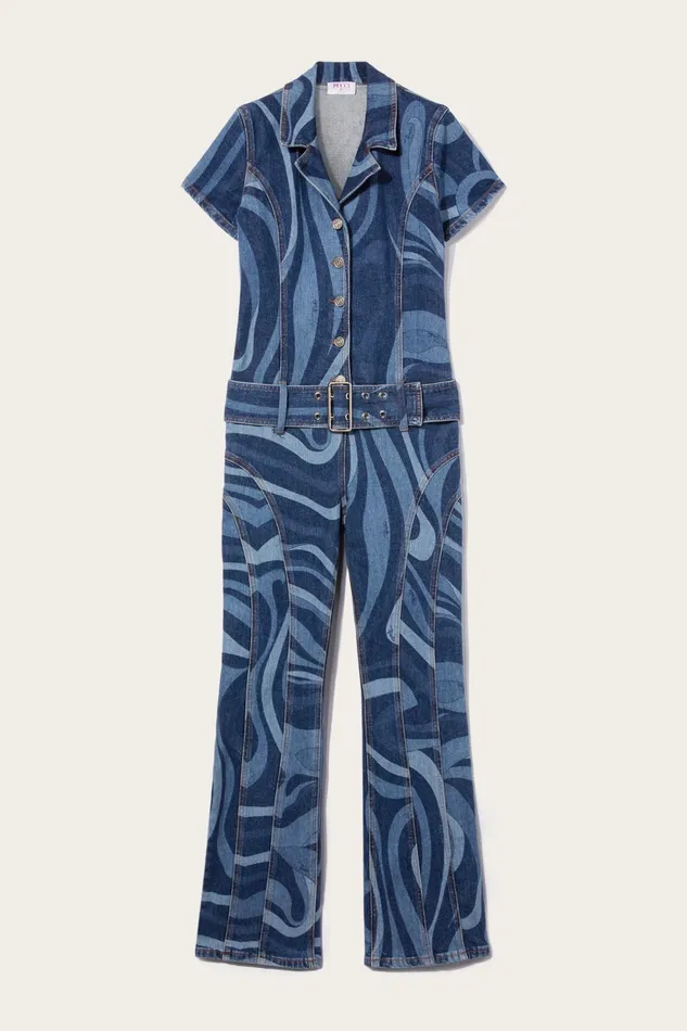 Denim Women PUCCI MarmoPrint Denim Jumpsuit