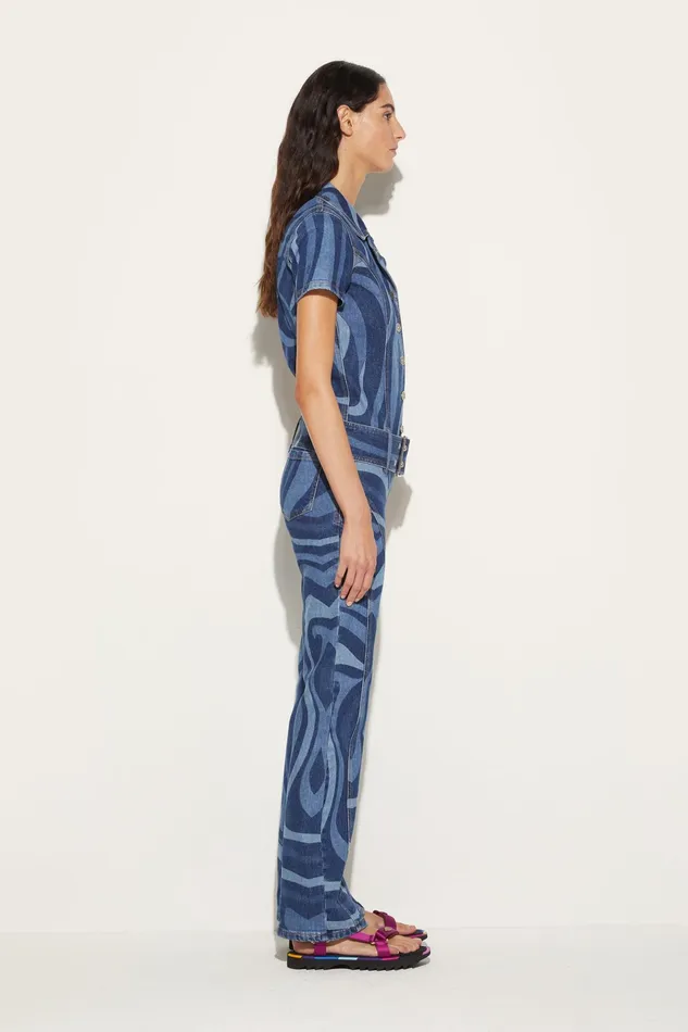 Denim Women PUCCI MarmoPrint Denim Jumpsuit