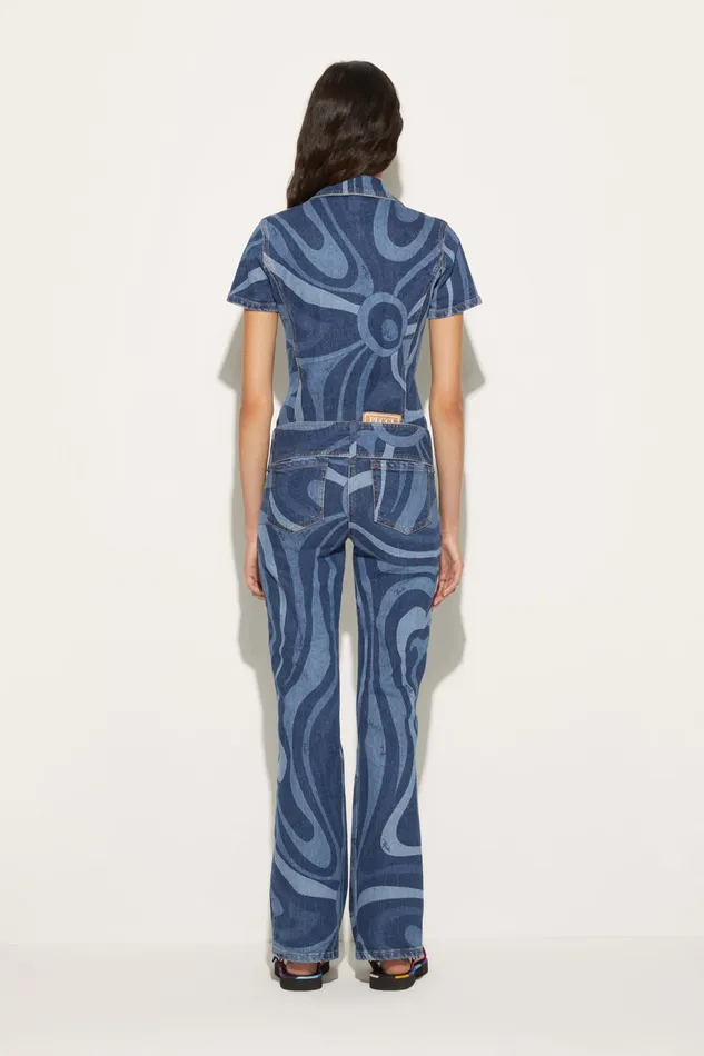 Denim Women PUCCI MarmoPrint Denim Jumpsuit