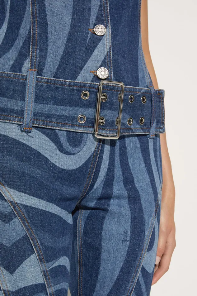 Denim Women PUCCI MarmoPrint Denim Jumpsuit
