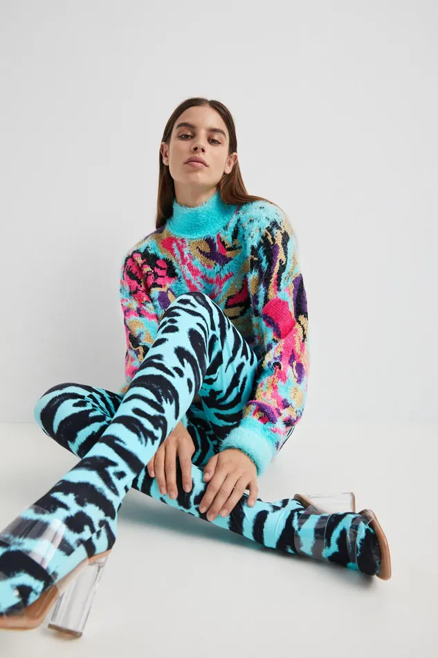 Desigual Animal Print Slim Leggings Women Pants and Leggings