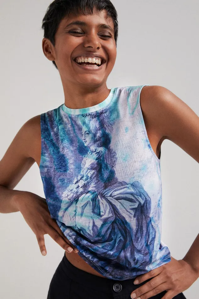 Desigual Arty Ribbed Tshirt Women Tshirts