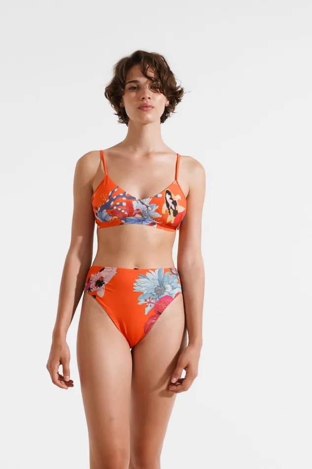 Desigual Coral Triangle Bikini Top Women Swimwear