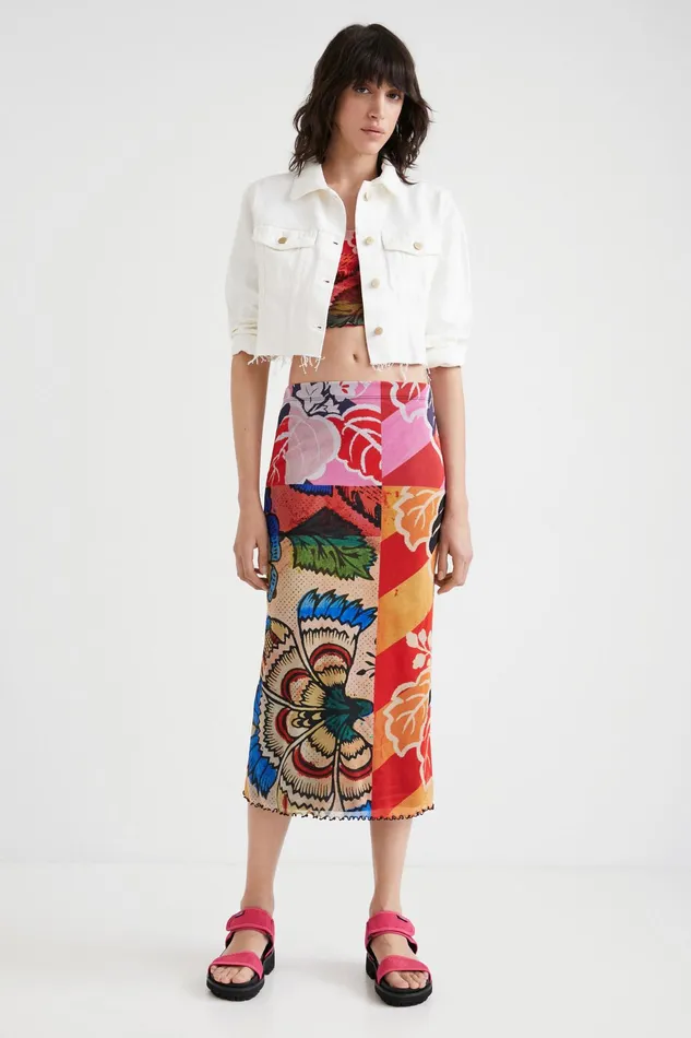 Desigual Cropped Denim Jacket Women Jackets