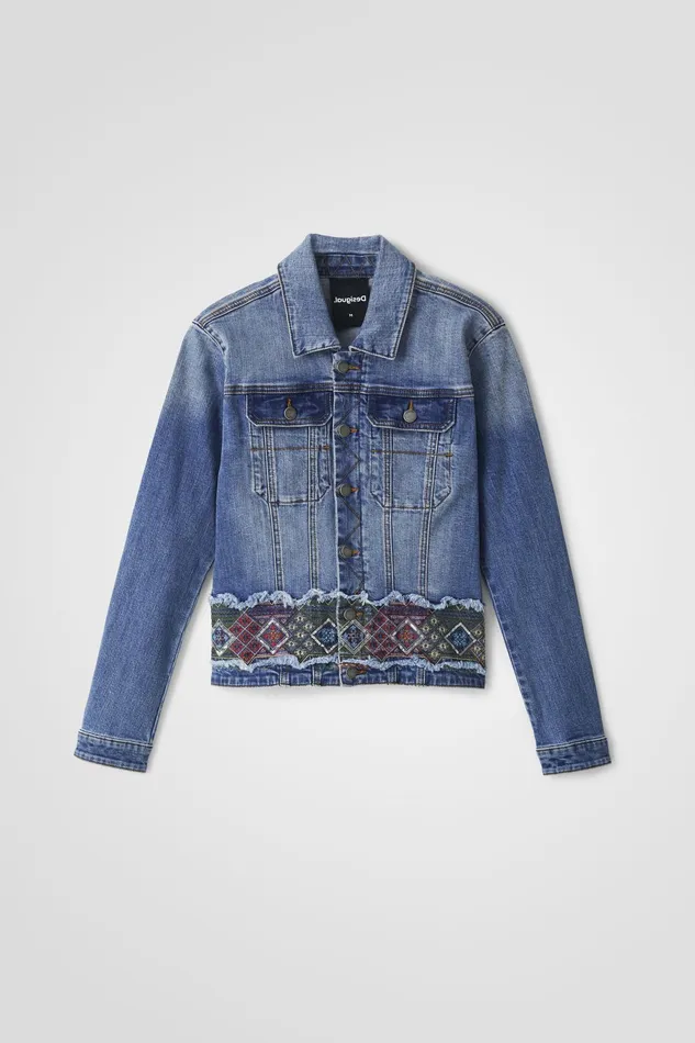 Desigual Denim Jacket With Border Women Jackets