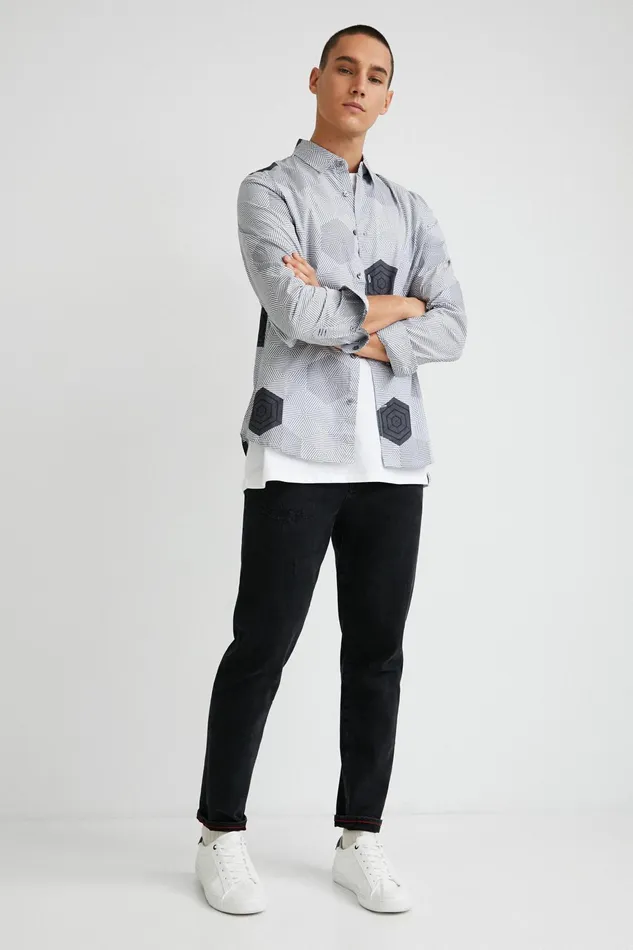 Desigual Hexagon Shirt Mens Shirts