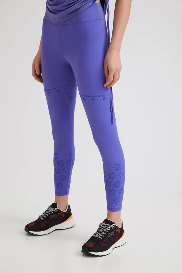 Desigual Leggings With Flocked Details Women Sportswear