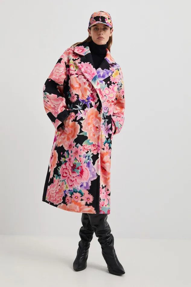 Desigual Oversize Floral Coat Women Jackets