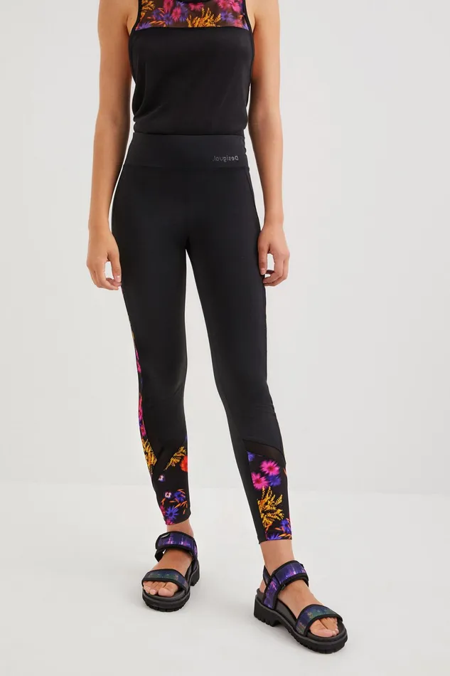 Desigual Sheer Floral Leggings Women Sportswear