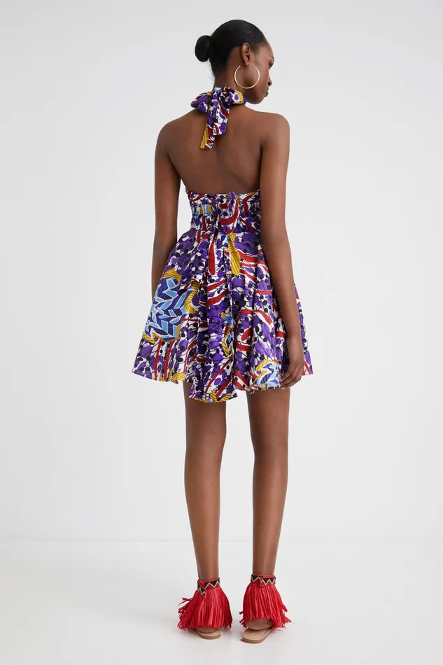 Desigual Stella Jean Short Bow Dress Women Dresses