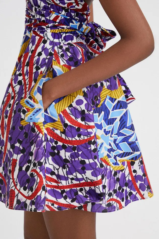 Desigual Stella Jean Short Bow Dress Women Dresses